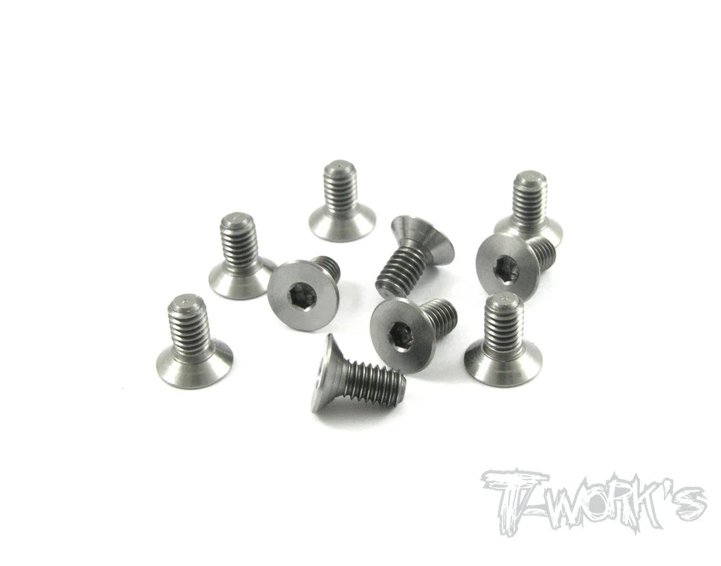 T-Works - 64 Titan Senkkopfschraube Innensechskant M4 x 6mm (10 Stück)