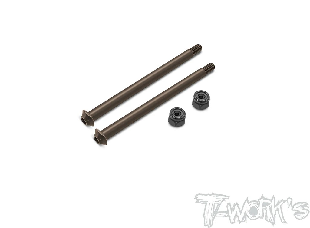 T-Works - Steel Rear Hinge pin 3.5 x 48.2mm Captured Design - für Mugen MBX8R (2 Stück)
