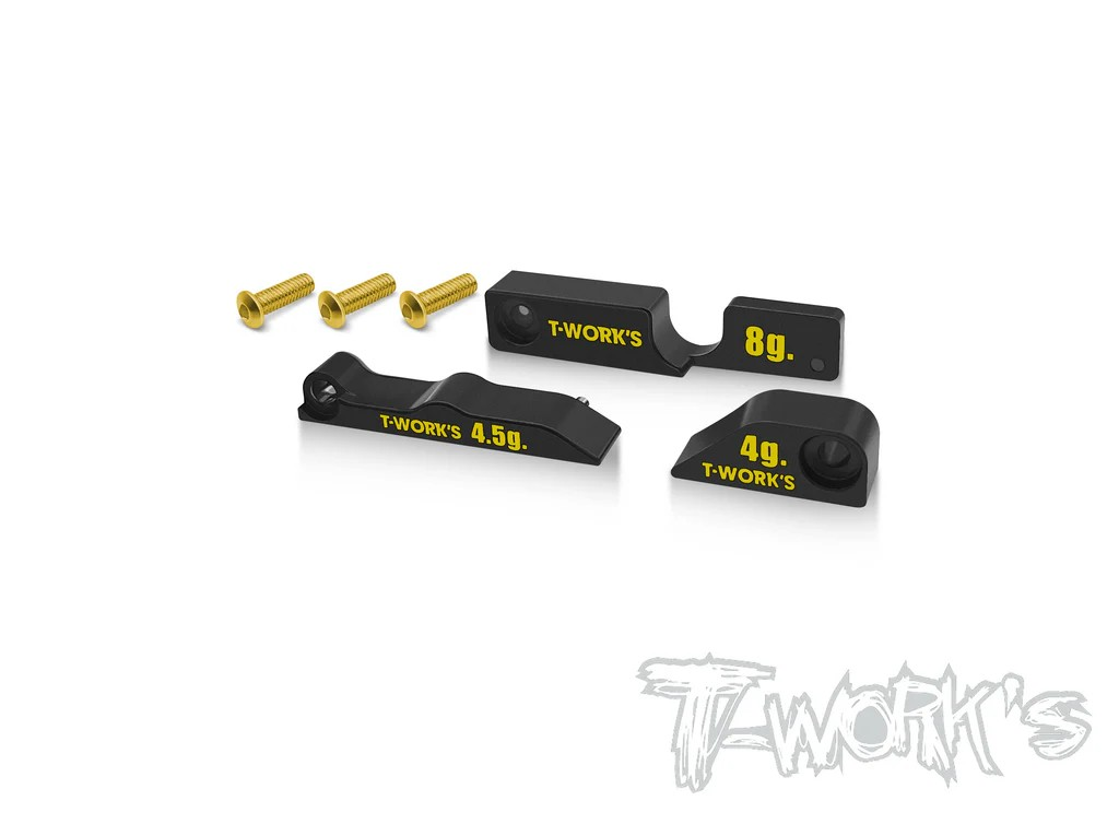 T-Works - Motorhalter Messing Gewichte (4 / 4.5 / 8g) - für XRAY X4