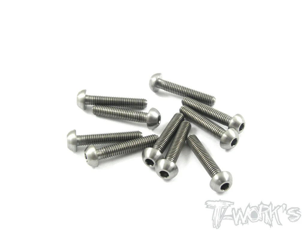 T-Works - 64 Titan Rundkopfschraube Innensechskant M3 x 16mm (10 Stück)