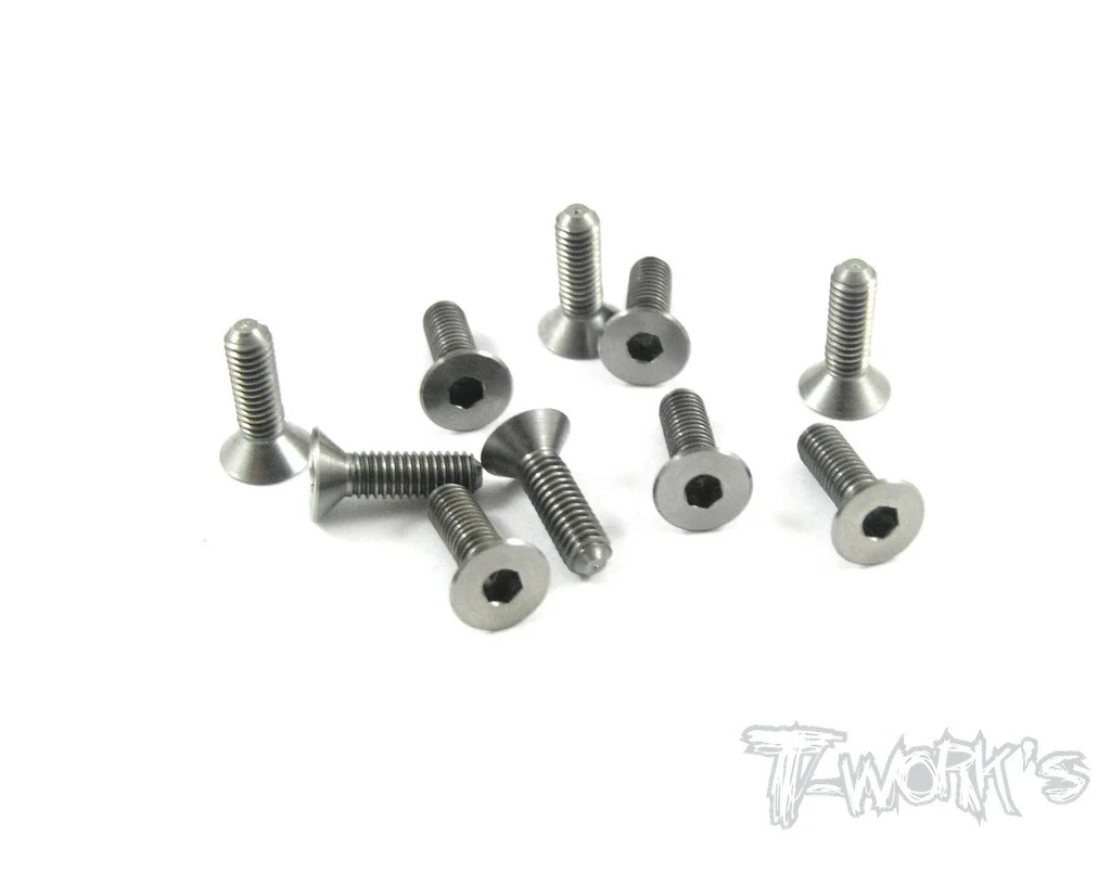 T-Works - 64 Titan Senkkopfschraube Innensechskant M3 x 10mm (10 Stück)
