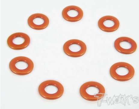 T-Works - Alu 3 x 5.7 x 0,75mm Bore Washer -ORANGE- (10 Stück)