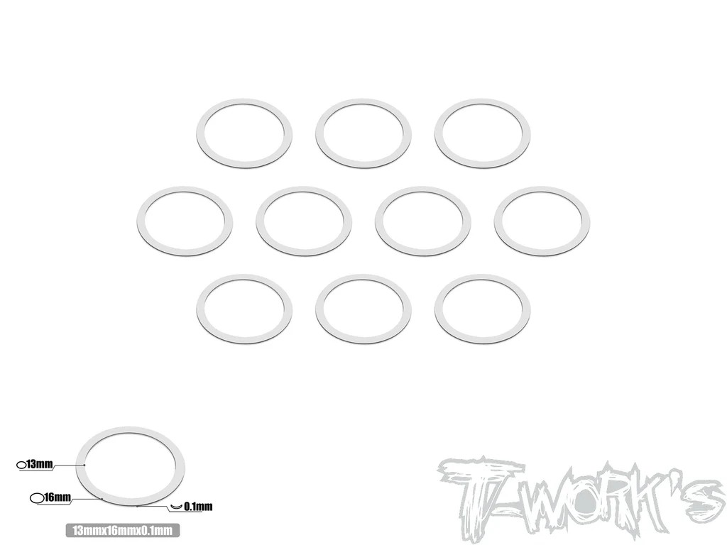 T-Works -  Shim Scheiben 13 x 16 x 0,1mm (10 Stück)