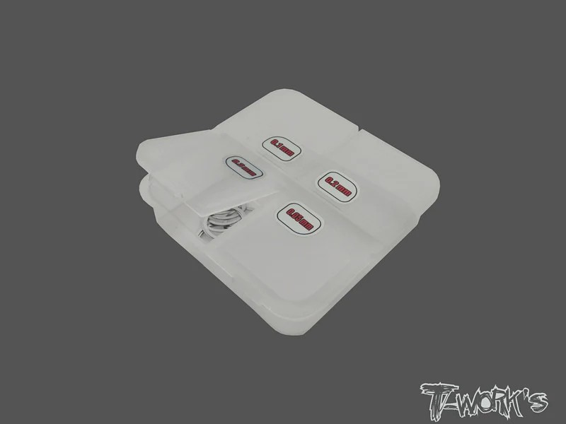 T-Works - Zehntelscheiben - 6x8.0mm - 0.05 / 0.1 / 0.2 / 0.3mm (je 10 Stück) inkl. Dose