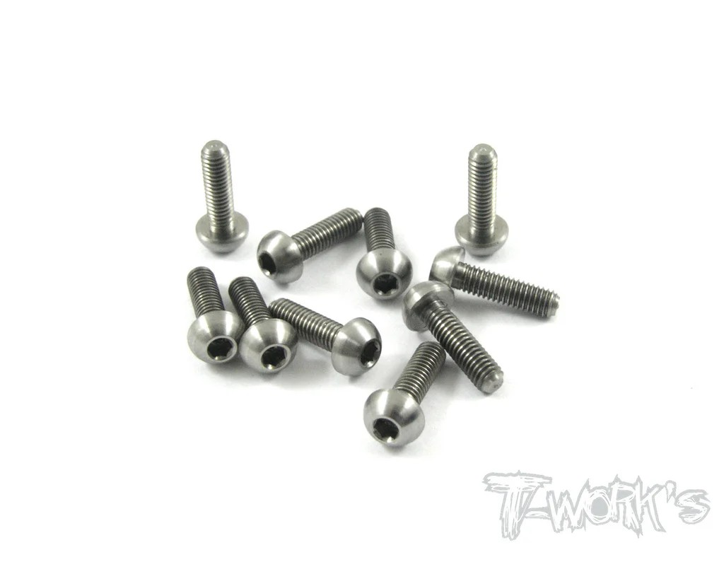 T-Works - 64 Titan Rundkopfschraube Innensechskant M3 x 10mm (10 Stück)