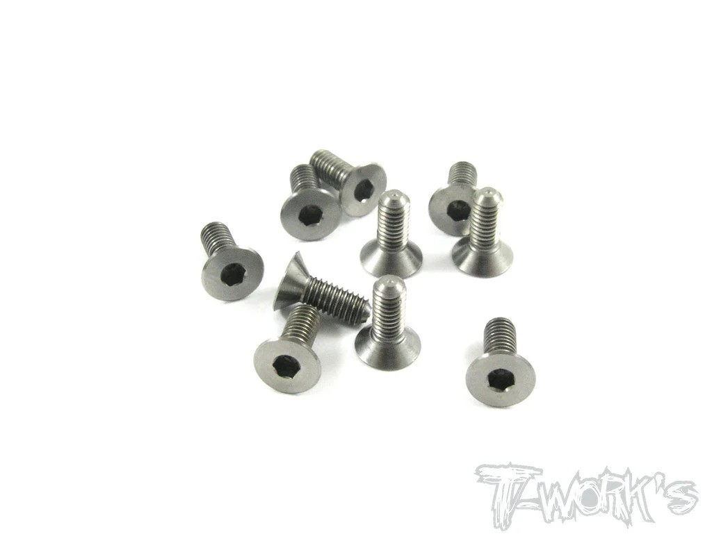 T-Works - 64 Titan Senkkopfschraube Innensechskant M3 x 8mm (10 Stück)