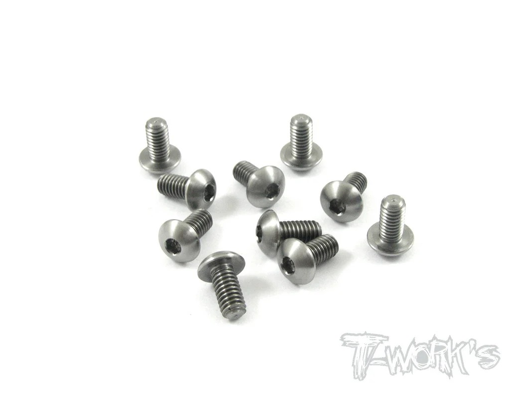 T-Works - 64 Titan Rundkopfschraube Innensechskant M4 x 8mm (10 Stück)