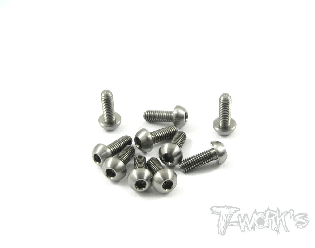 T-Works - 64 Titan Rundkopfschraube Innensechskant M3 x 8mm (10 Stück)