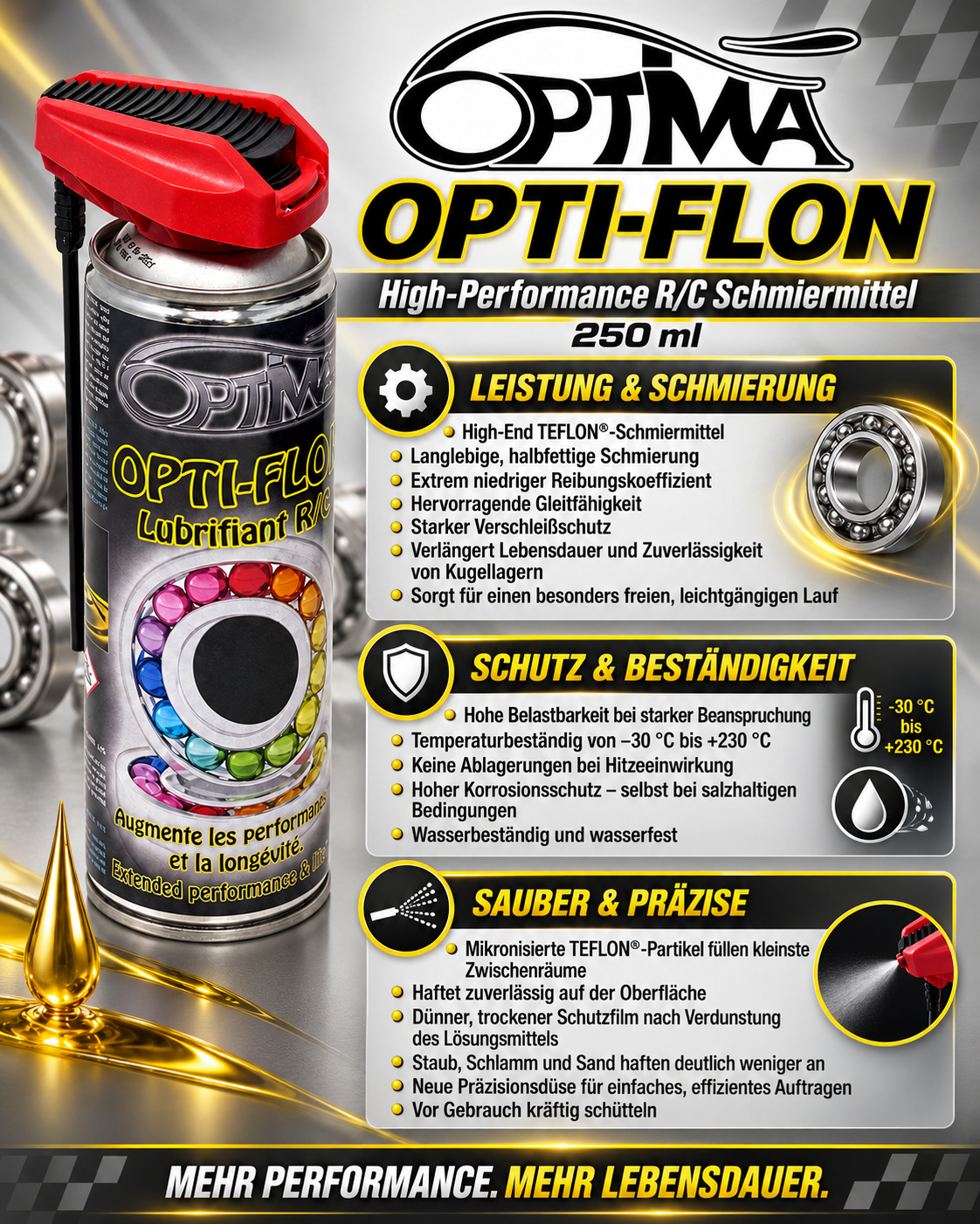 Optima - High performance Lubricant OPTI-FLON (250ml)