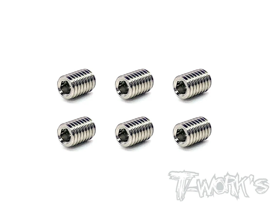 T-Works - 64 Titan Madenschraube Innensechskant M4 x 6mm (6 Stück)