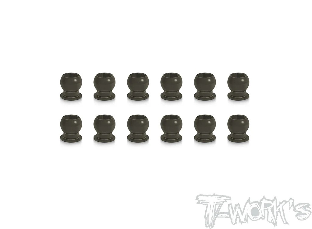 T-Works - Hard Coated Alum. 4.9mm Pivot Balls - 3mm Sechskant - für XRAY X4 (12 Stück)
