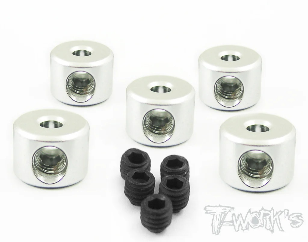 T-Works - Alum. 3mm Stopper - Silber (5 Stück)