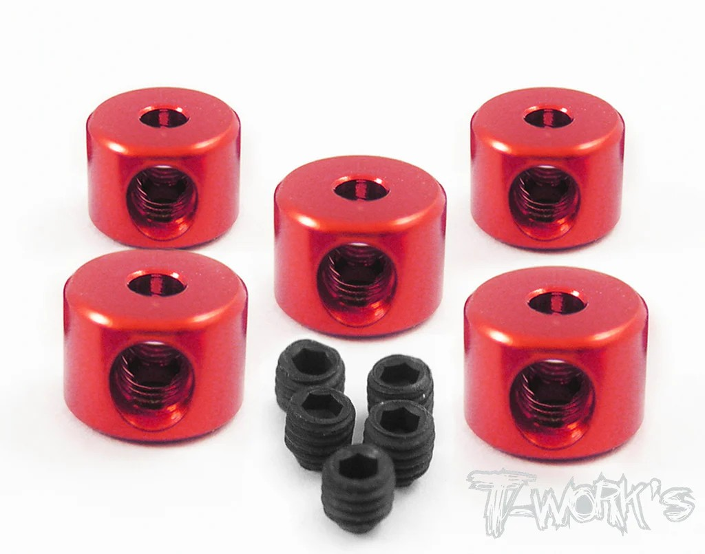 T-Works - Alum. 3mm Stopper - Rot (5 Stück)