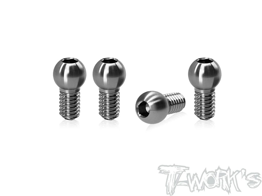 T-Works - Titan Kugelköpfe - 3.8x4.00mm - Stabihalter - für XRAY X4 (4 Stück)