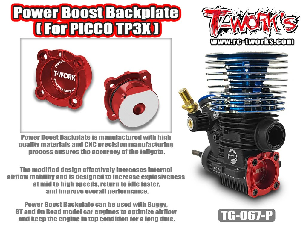 T-Works - Power Boost Backplate for PICCO TP3X