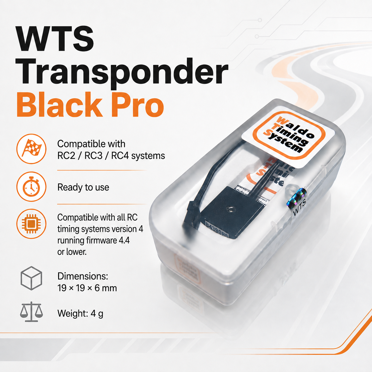 WTS - Transponder Black Pro - RC2/RC3/RC4 Anlagen kompatibel
