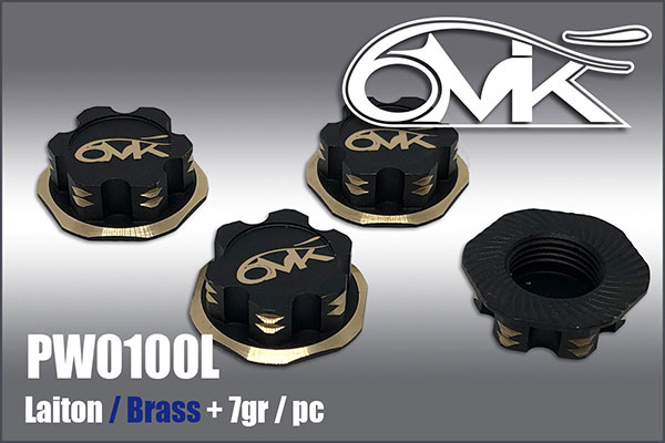 OPTIMA - 6MIK Brass 1/8 Wheel Nut Black & Gold (4 pcs)