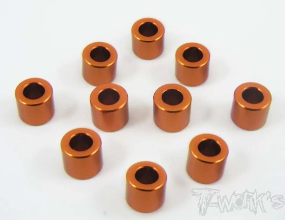 T-Works - Alu 3 x 5.7 x 5.0mm Bore Washer -ORANGE- (10 Stück)