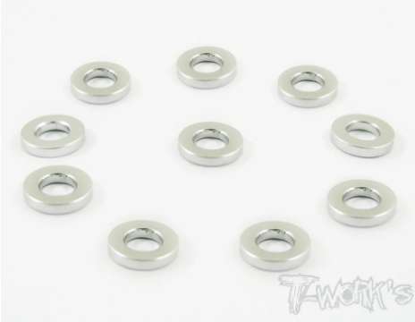 T-Works - Alu 3 x 5.7 x 1,0mm Bore Washer -SILBER- (10 Stück)