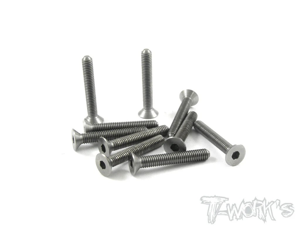 T-Works - 64 Titan Senkkopfschraube Innensechskant M3 x 20mm (10 Stück)