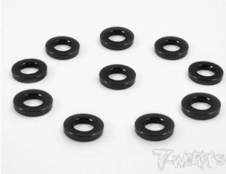 T-Works - Alu 3 x 5.7 x 1,0mm Bore Washer -SCHWARZ- (10 Stück)