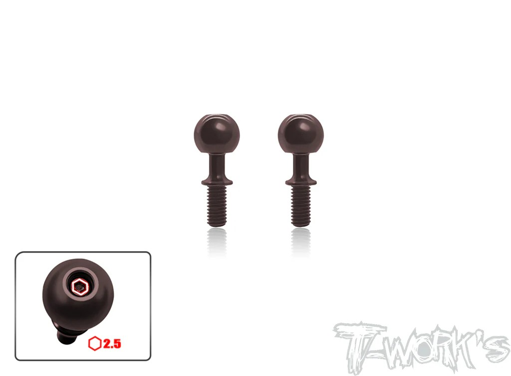 T-Works - Steel Pillow Ball - für MUGEN MBX8R (2 Stück)