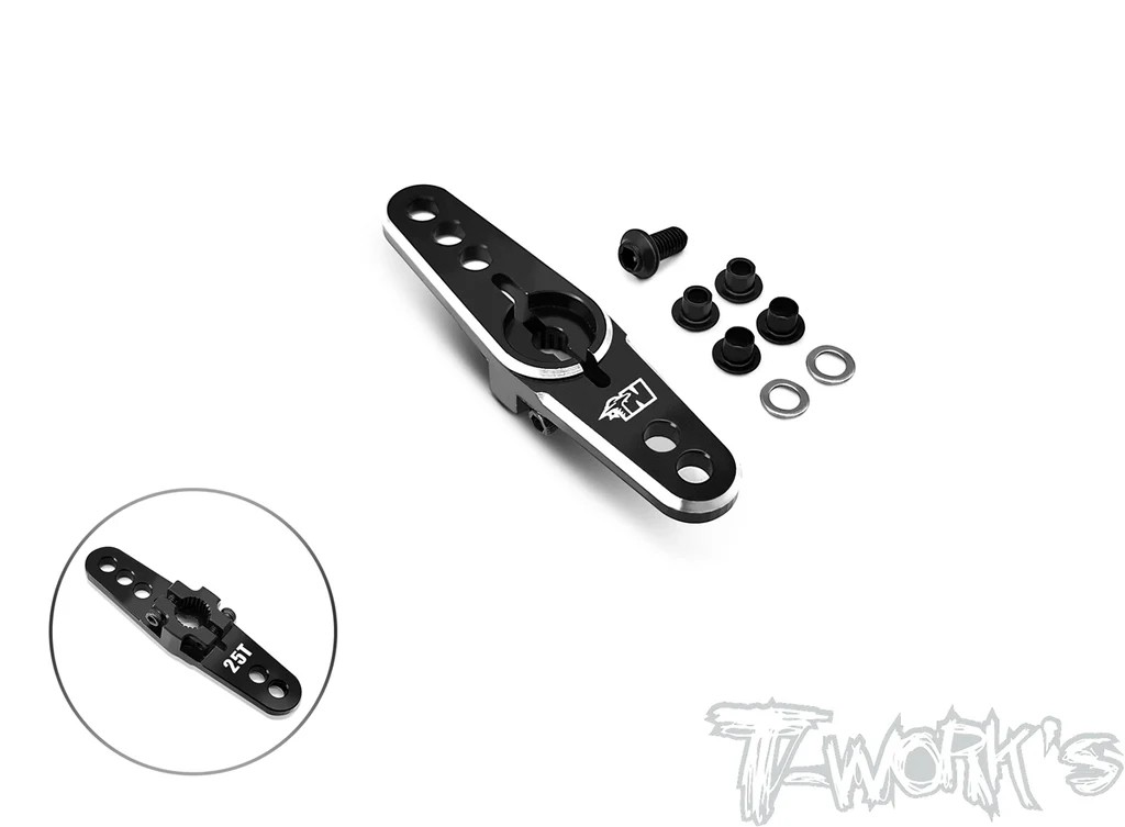 T-Works - Alu Servo Horn - 25 Zähne - SCHWARZ