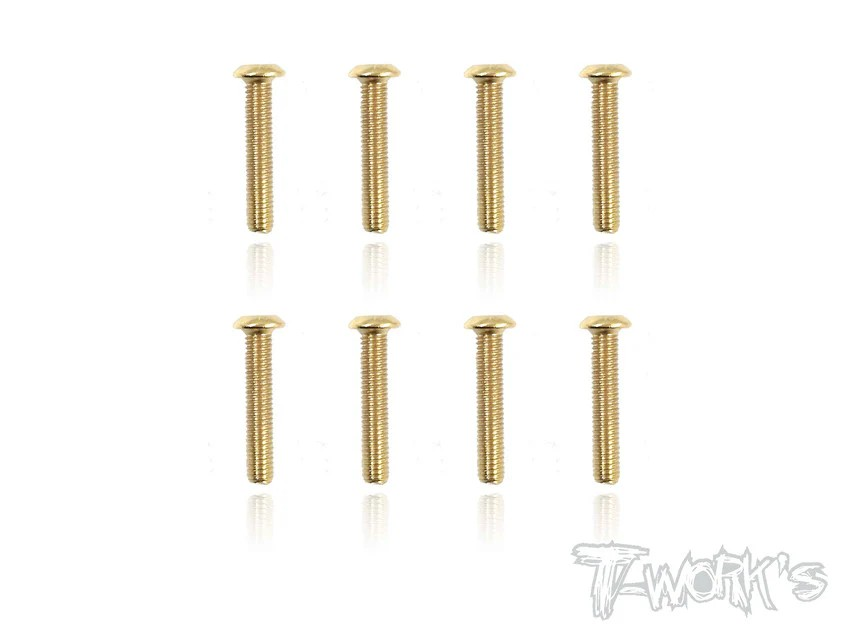 T-Works - 3 x 16mm Gold Plated Stahl Rundkopf Schraube Innensechskant (8)
