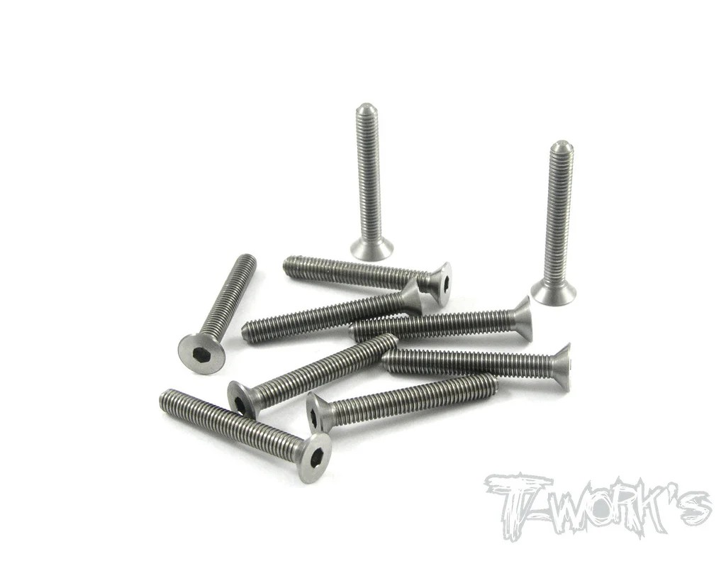 T-Works - 64 Titan Senkkopfschraube Innensechskant M3 x 22mm (10 Stück)
