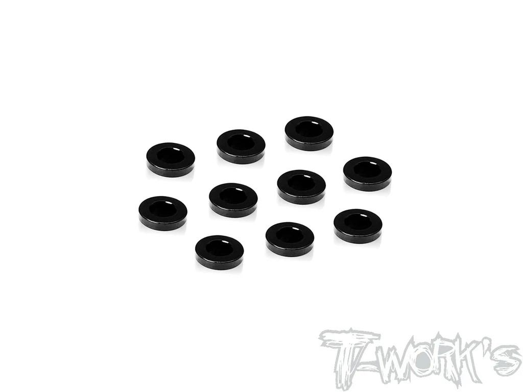 T-Works - Alu 3 x 5,9 x 1.25mm Scheiben (Schwarz) (10 Stück)