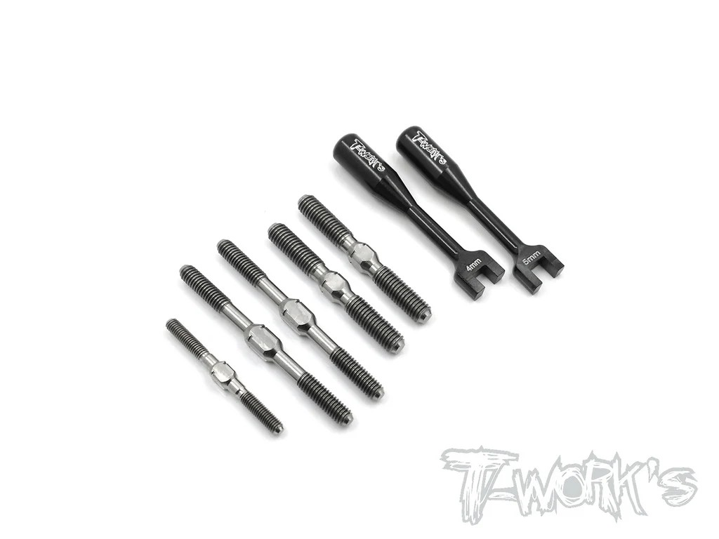 T-Works - 64 Titan Spurstangen Set - für Mugen MBX8R (5 Stück)