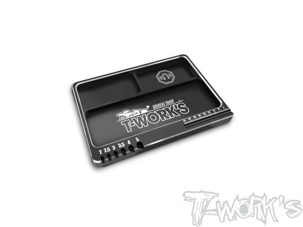 T-Works - Alu Kleinteileschale - 130x90x10mm - SCHWARZ
