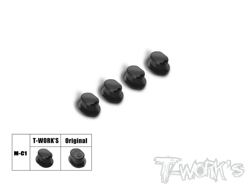 T-Works - CNC Machined Delrin Arm Mount Insert - für MBX8R - Front Upper Mount Type B (4 Stück)