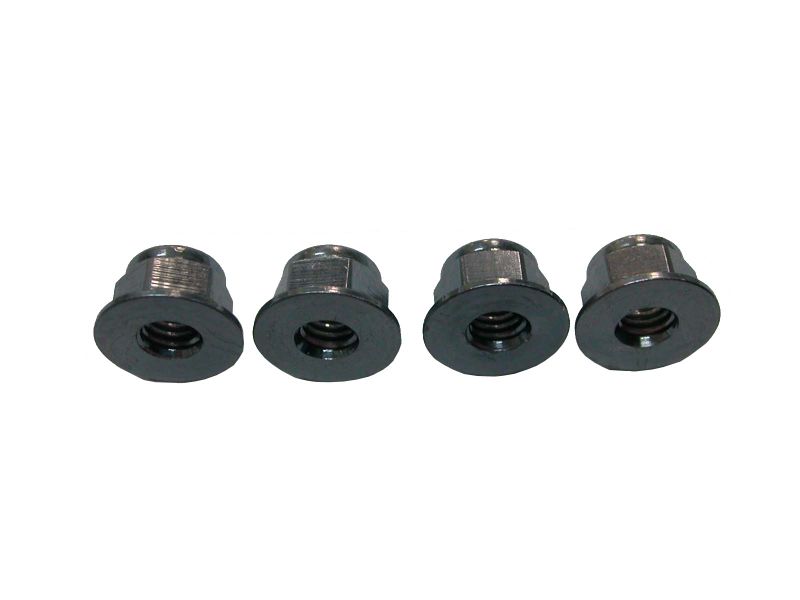 HN - 4mm Flange Nut Black (4 pcs)