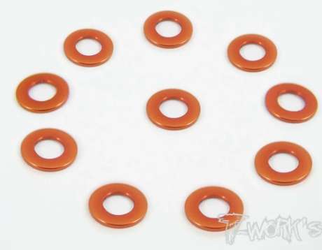 T-Works - Alu 3 x 5.7 x 0,5mm Bore Washer -ORANGE- (10 Stück)