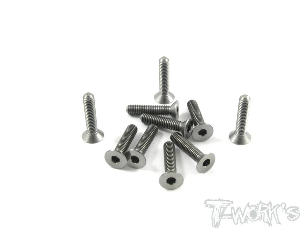 T-Works - 64 Titan Senkkopfschraube Innensechskant M3 x 14mm (10 Stück)