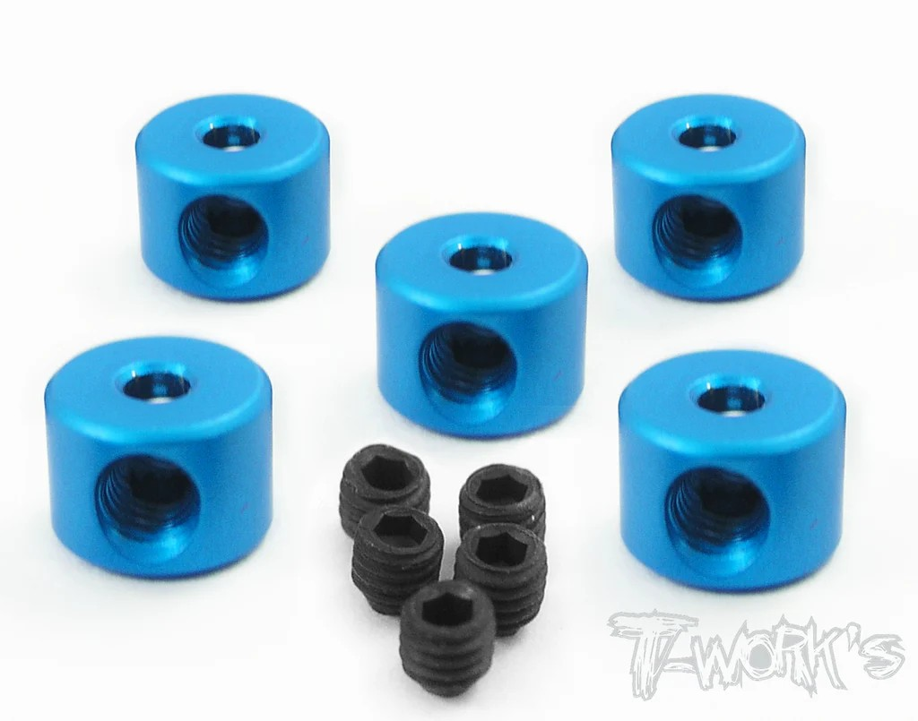 T-Works - Alum. 3mm Stopper - Blau (5 Stück)