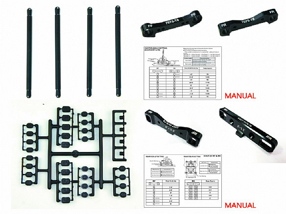 HN - Alu. Suspension Holders Set CNC Machined 7075-T6