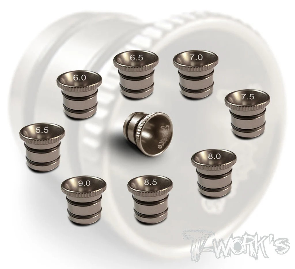 T-Works -  Aluminium Vergasereinsätze (Set) (5.5mm - 9.0mm) für OS ,Novarossi ,Go, Alpha 5,