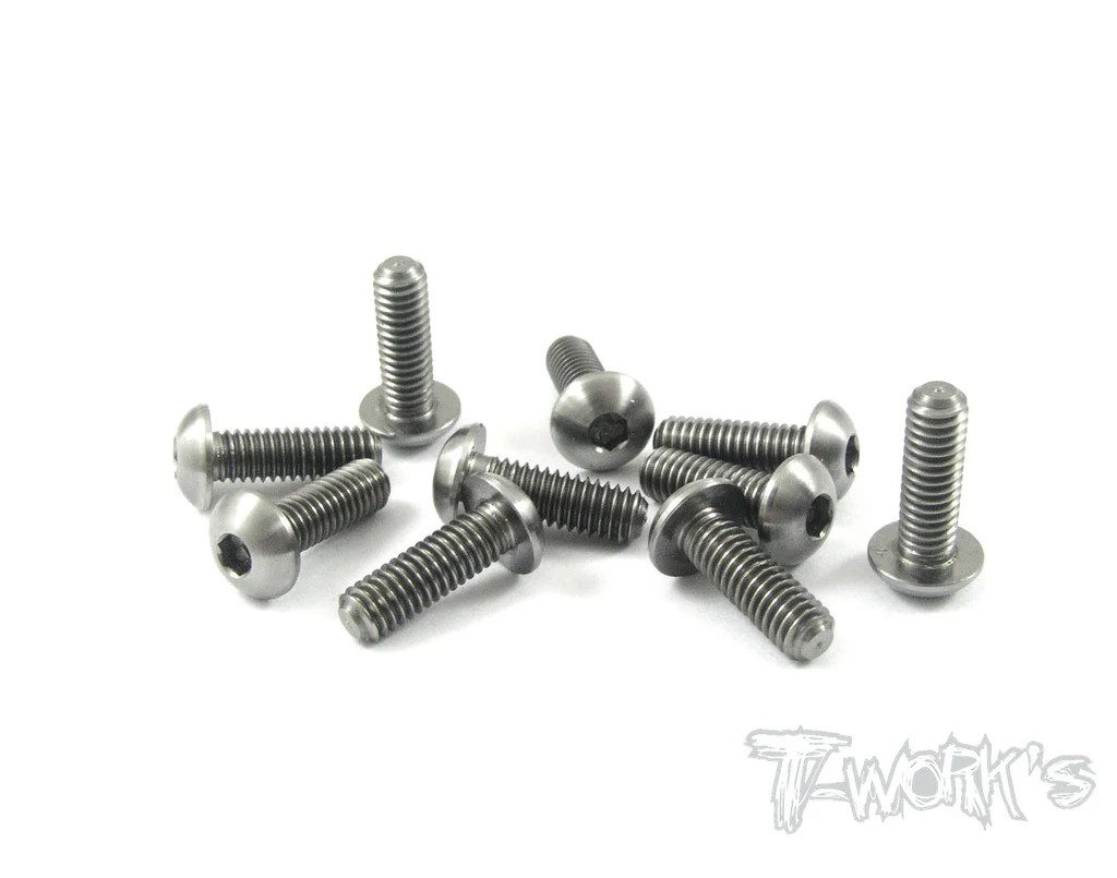 T-Works - 64 Titan Rundkopfschraube Innensechskant M4 x 12mm (10 Stück)