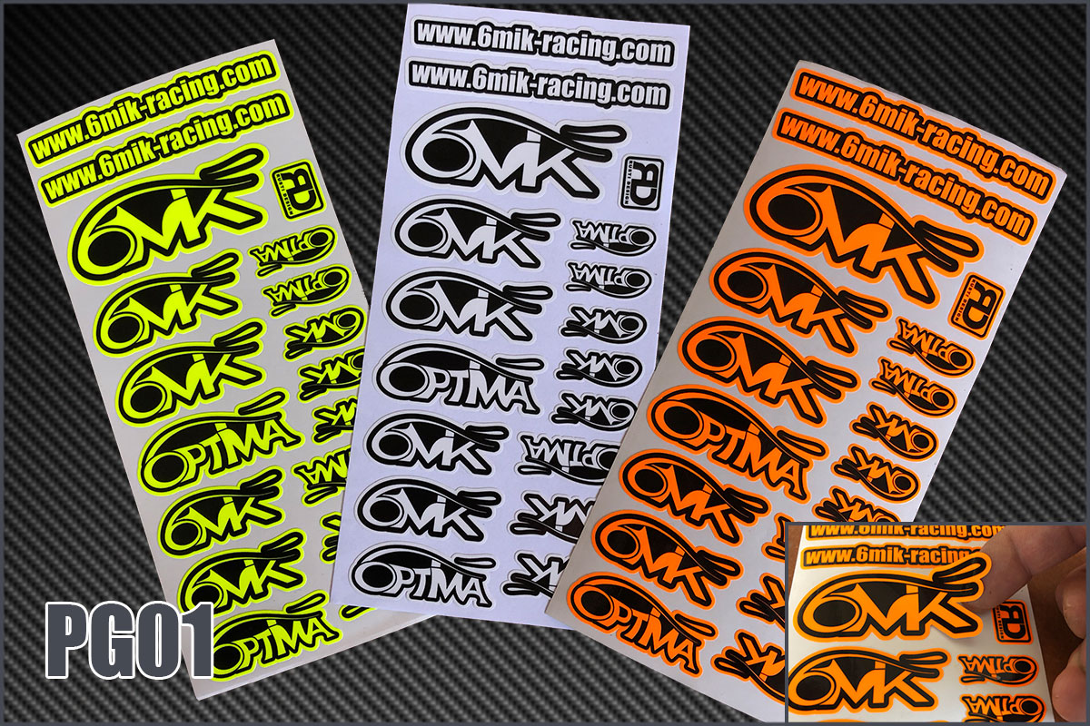 Optima - 6MIK official stickers Yellow Fluo & Black - 200x250mm