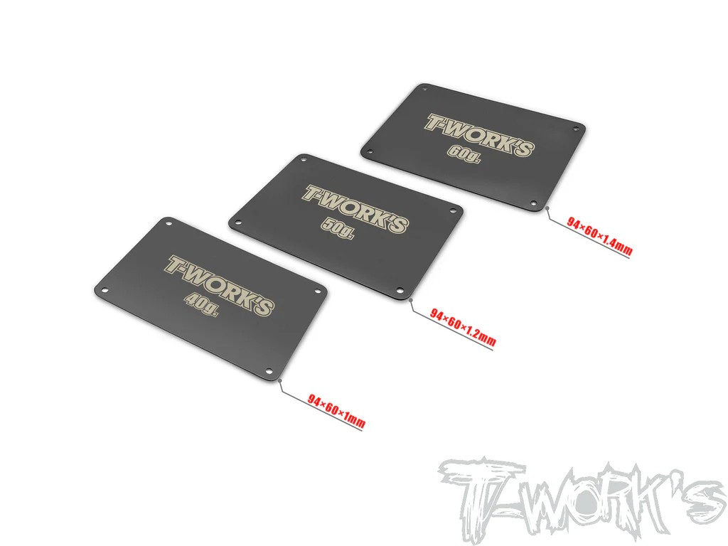 T-Works - Stahl Batterie Gewicht Set (Black Coated) - für Asso B7 - (40/50/60g)