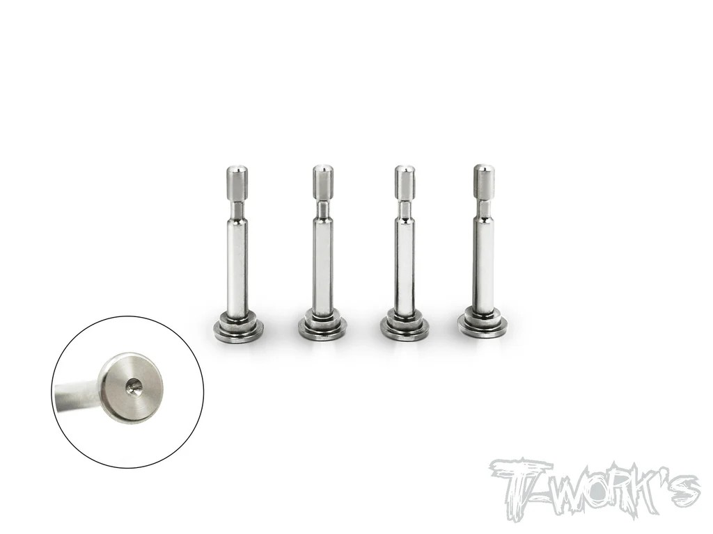 T-Works - Titan Lower Shock Mount Pins - für Mugen MBX8R (4Stück)