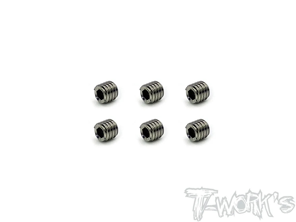 T-Works - 64 Titan Madenschraube Innensechskant M4 x 4mm (6 Stück)