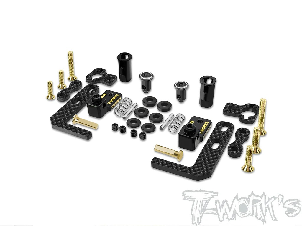 T-Works - Akkuhalter Set (mit Messing Gewicht) - Easy-Snap - Für Xray X4 / T4