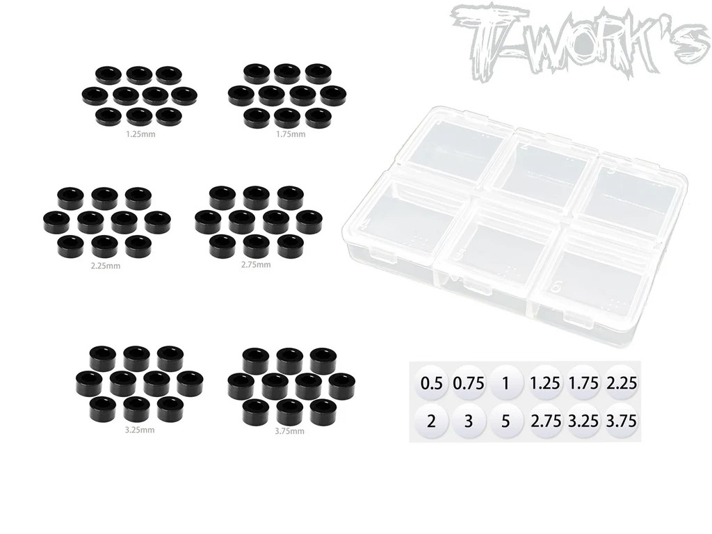 T-Works - Alu 3 x 5,9mm Scheiben Set (Schwarz) (60 Stück)