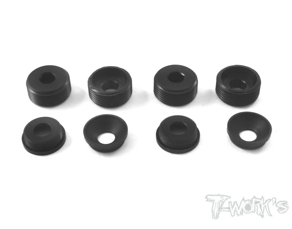 T-Works - POM Front Upright Adjust Nut with POM Spacers - für Mugen MBX8R (8 Stück)
