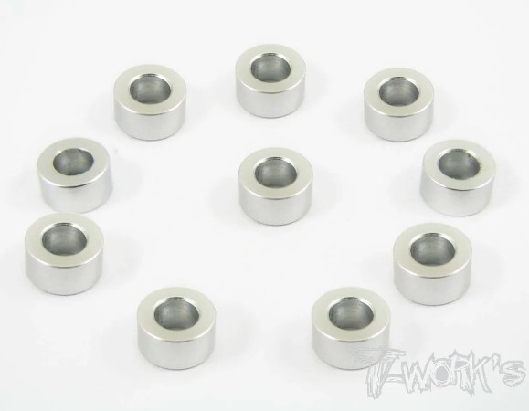 T-Works - Alu 3 x 5.7 x 3.0mm Bore Washer -SILBER- (10 Stück)