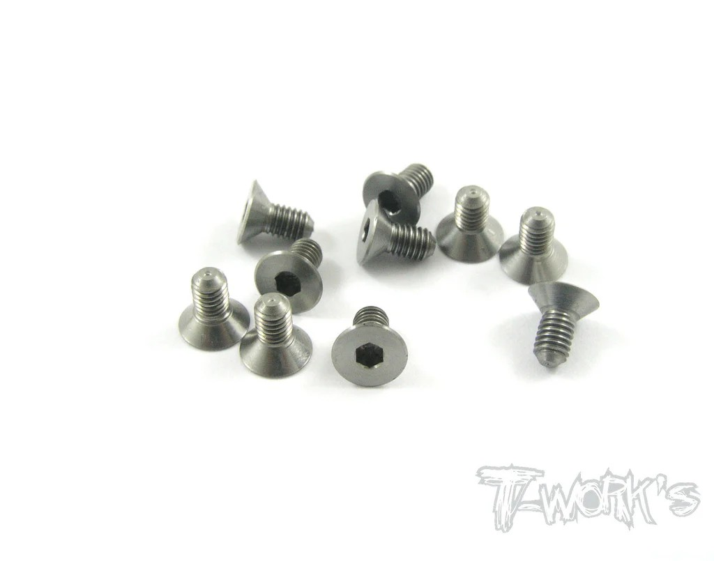 T-Works - 64 Titan Senkkopfschraube Innensechskant M3 x 6mm (10 Stück)
