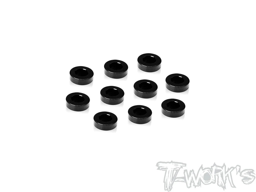 T-Works - Alu 3 x 5,9 x 1.75mm Scheiben (Schwarz) (10 Stück)